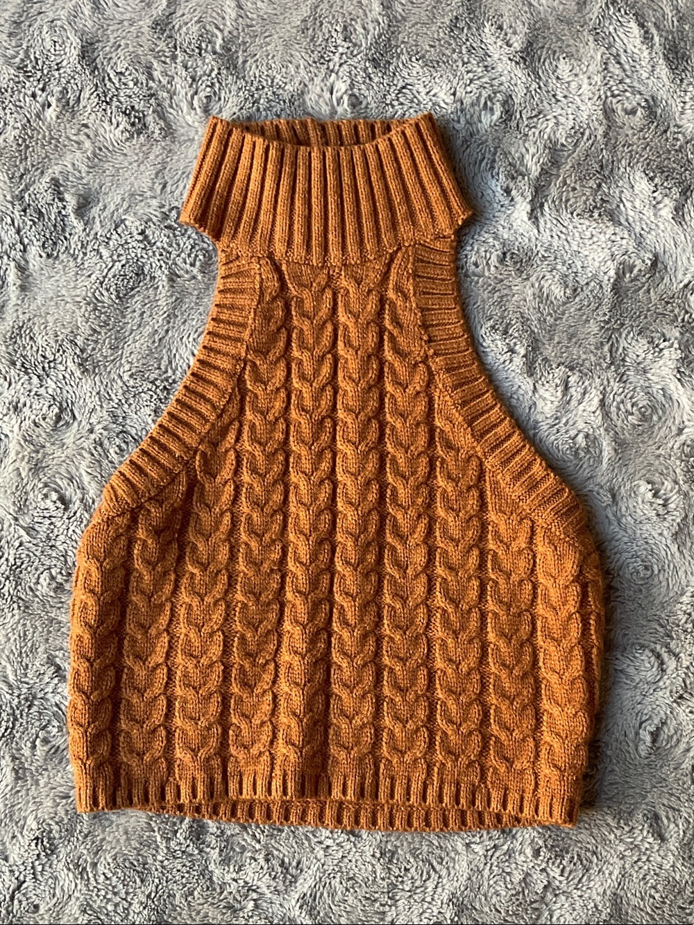 Fashion Nova Cable Knit Mock Neck Top - Rust Orange